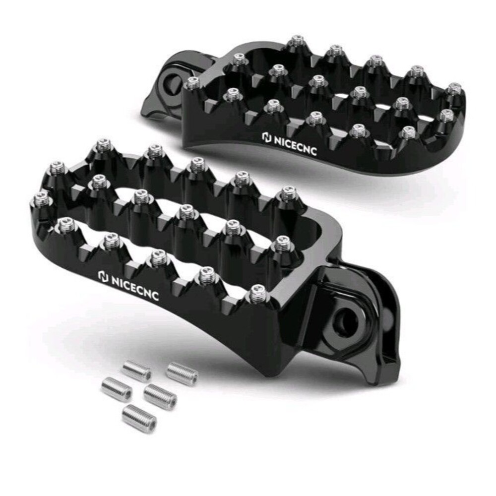 Aluminum Flat Angle Rally Style Wide Foot Pegs for KTM 390 Adventure, Black